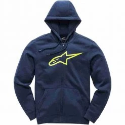 Alpinestars Ageless II Fleece -Motorcycle Clothing Sales alpinestars ageless ii fleece navy hi vis yellow img1 20