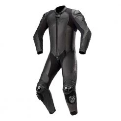 Alpinestars GP Plus V3 Graphite One-Piece Leather Suit -Motorcycle Clothing Sales alpinestars gp plus v3 graphite leather 1pc suit black img1 24
