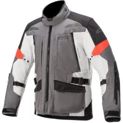 Alpinestars Valparaiso V3 Drystar Jacket -Motorcycle Clothing Sales alpinestars valparaiso v3 ds jacket dark grey light grey red img1 4