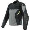 Dainese Racing 4 Leather Jacket -Motorcycle Clothing Sales dainese racing 4 leather jacket charcol grey black 09f img1