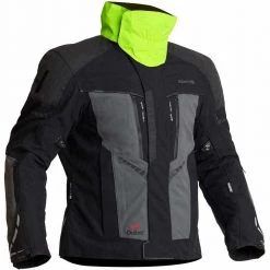 Halvarssons Vansbro Laminated Waterproof Jacket -Motorcycle Clothing Sales halvarssons textile jacket vansbro black grey img3 6