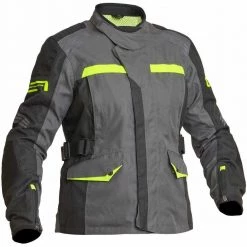 Lindstrands Ladies' Granberg Waterproof Textile Jacket -Motorcycle Clothing Sales lindstrands textile jacket granberg lady grey yellow img1 10