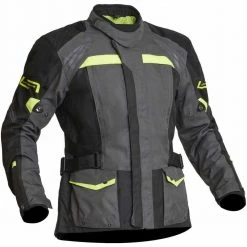 Lindstrands Transtrand Laminated Waterproof Jacket -Motorcycle Clothing Sales lindstrands textile jacket transtrand grey yellow img1 6