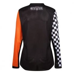 Motogirl Ladies' MotoXGirl MX Jersey -Motorcycle Clothing Sales motogirl motoxgirl jersey black orange img2 7