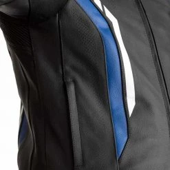 RST Axis Leather Jacket -Motorcycle Clothing Sales rst axis ce mens leather jacket black blue white img4 1