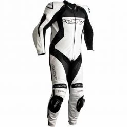 RST Tractech Evo 4 One Piece Leather Suit -Motorcycle Clothing Sales rst tractech evo 4 ce mens leather suit white black img1 4