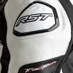 RST Tractech Evo 4 One Piece Leather Suit -Motorcycle Clothing Sales rst tractech evo 4 ce mens leather suit white black img5 1