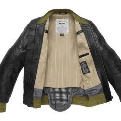 Spidi Super Leather Jacket -Motorcycle Clothing Sales spidi gb super jacket black green img6 1